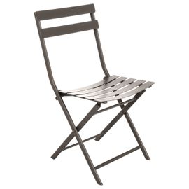 Chaise Pliante En Métal Greensboro - Gris Tonka