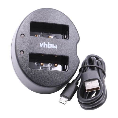 vhbw Chargeur USB double remplacement pour Olympus PSBLS1, PSBLS5, BLS-5, BLS-50 pour caméra action-cam + témoin de charge