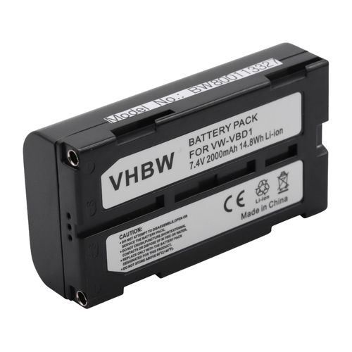 vhbw Batterie remplacement pour Hitachi M-BPL30, VM-BPL13, VM-BPL13A, VM-BPL13J pour caméra vidéo caméscope (2000mAh, 7,4V, Li-ion)