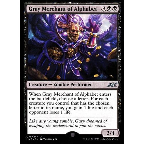 Gray Merchant Of Alphabet - Magic - Unfinity Vo - U - 75/244