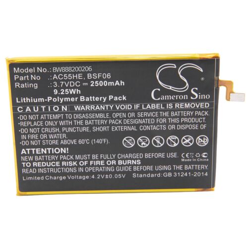 Vhbw Batterie Compatible Avec Archos 55 Helium Ultra, A55 Helium Smartphone (2500mah, 3,7v, Li-Polymère)