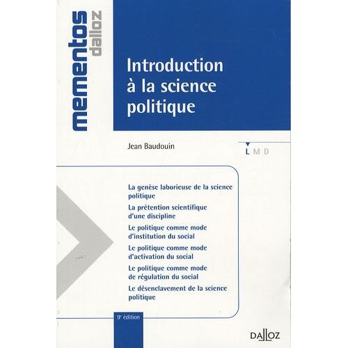 Introduction À La Science Politique - Memento Dalloz Série Droit Public 9e Édition