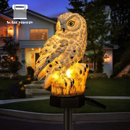 1pcs Lampe Solaire Led De Jardin En Forme De Hibou - Étanche- Éclairage Extérieur - Veilleuse Décorative Pour La Maison Et Le Jardin