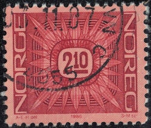 Norvège 1986 Oblitéré Used Ornement Solaire Avec Chiffres Y&t No 896 Su