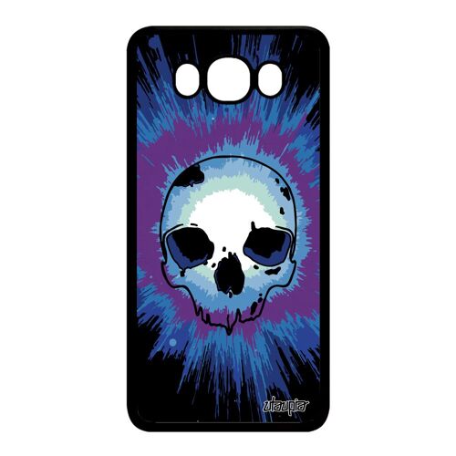 Coque en silicone pour J7 2016 tete de mort rigide Bleu gothique Samsung Galaxy J7 2016