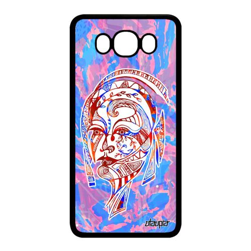 Coque J7 2016 Silicone Femme Rigide Portrait Case Tattoo Fleur De Samsung Galaxy J7 2016