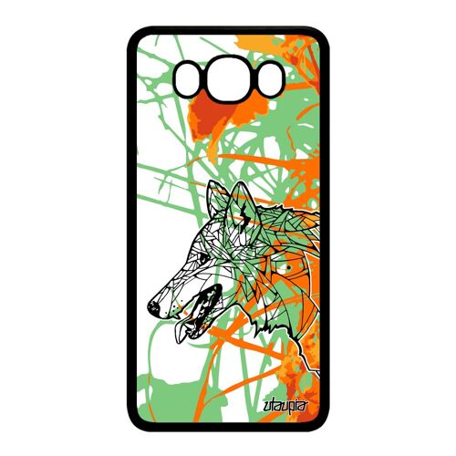 Coque Loup Silicone Galaxy J7 2016 Dessin Garcon Alpha Orange Tribal De Samsung Galaxy J7 2016