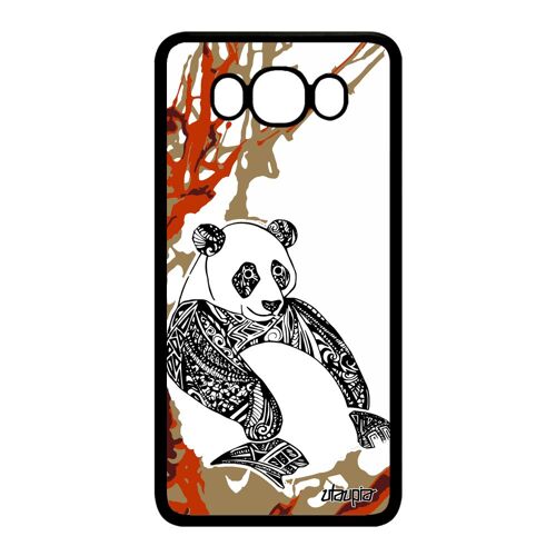 Coque panda Galaxy J7 2016 silicone arbre graphique Marron peinture bebe Samsung Galaxy J7 2016