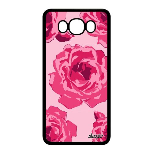 Coque silicone pour J7 2016 rose fleur Rose eternelle noir nature Samsung Galaxy J7 2016