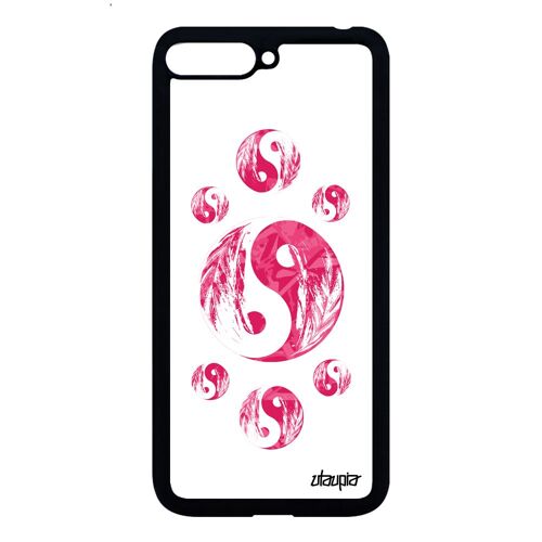 Coque silicone Y6 2018 Yin et Yang fille image de protection Rose ying en Huawei Y6 2018