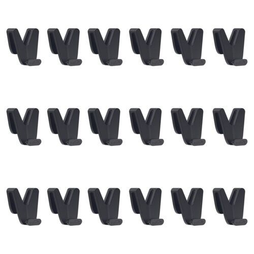 Lot de 18 crochets de rangement Space Hangers | VENTEO | Organisation de placard pour gain de place | Pour vêtement et accessoire | Crochets de suspension peu encombrants | Connecteur de cintre | Noir | Clips d'extension de cintre | Économie D'espace