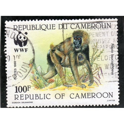 Timbre-Poste Du Cameroun (Faune Protégée. Babouin)
