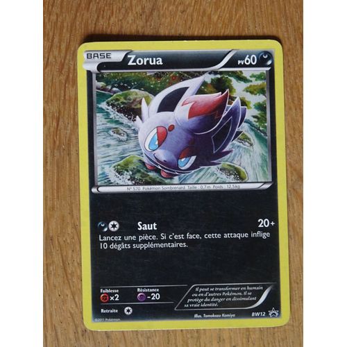 Carte Pokemon Zorua Holo 60 Pv Bw12 - Noir Et Blanc