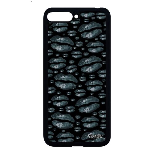 Coque Huawei Y6 2018 silicone bisou femme design gris fantaisie de protection en