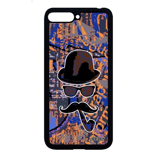 Coque Silicone Portrait Y6 2018 Monsieur Bleu Graf Pas Cher Antichoc 4g A Huawei Y6 2018