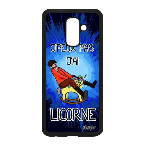 Coque Pour Samsung Galaxy A6 Plus 2018 Silicone J'peux Pas J'ai Licorne Bleu De