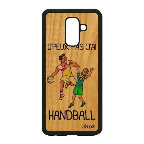 Coque Bois Pour Samsung A6 Plus 2018 Silicone J'peux Pas J'ai Handball De Samsung Galaxy A6 Plus 2018