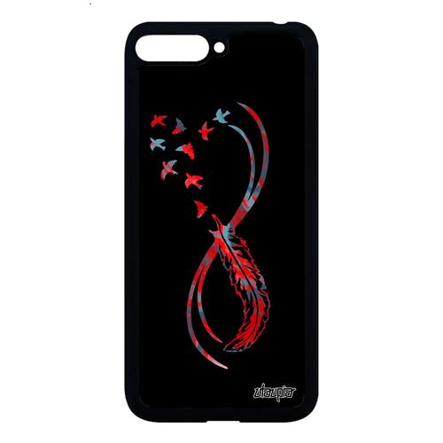 Coque Huawei Y6 2018 silicone infini symbole etui smartphone Rouge sans fin gel