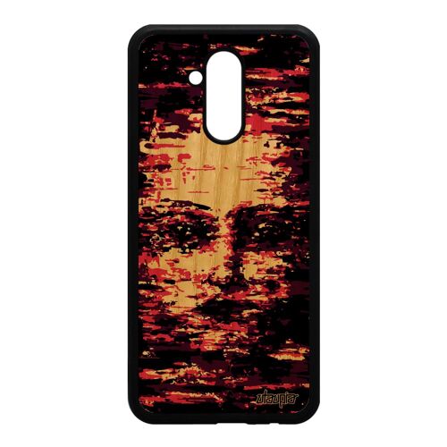 Coque silicone Huawei Mate 20 lite bois portrait mobile Rose artistique bumper a