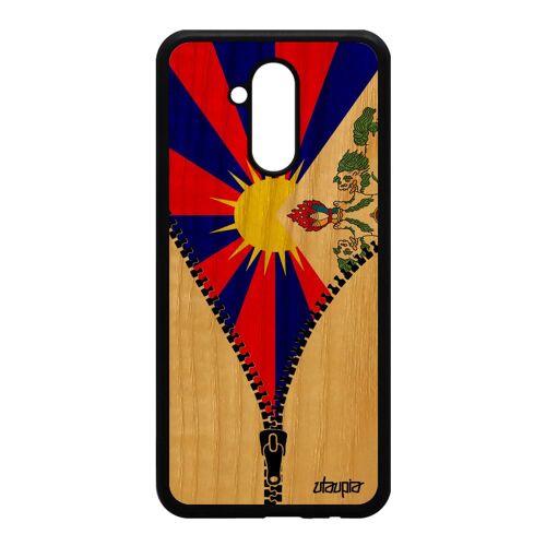 Coque Mate 20 Lite En Bois Silicone Drapeau Tibet Tibetain Antichoc 4g De Huawei Mate 20 Lite