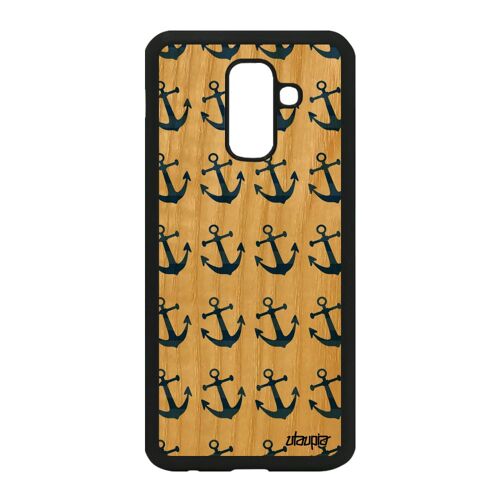 Coque A6 Plus 2018 Bois Silicone Ancre Marine De Bateau Telephone Samsung Galaxy A6 Plus 2018