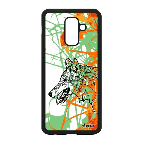 Coque Silicone Loup Galaxy A6 Plus 2018 Azteque Dessin Chien Etui Alpha Samsung Galaxy A6 Plus 2018