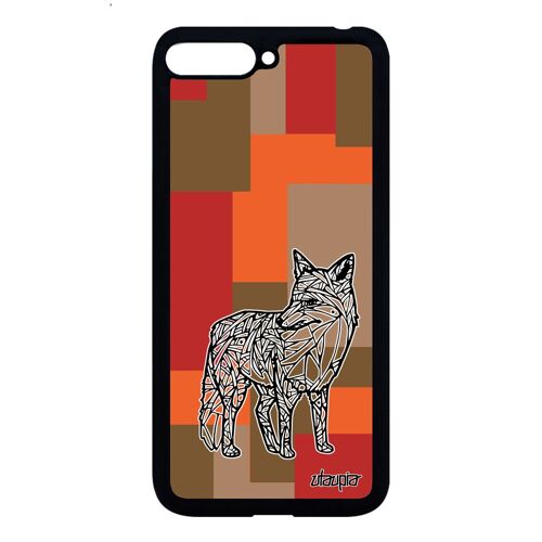 Coque Renard Huawei Y6 2018 Silicone Dessin 4g Azteque Portable Original Carré A