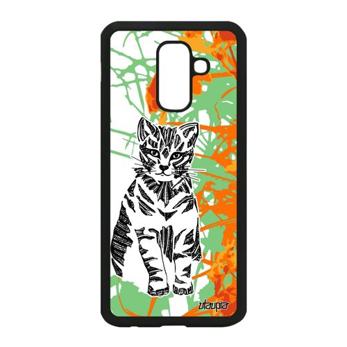 Coque Chat Samsung A6 Plus 2018 Silicone Petit Dessin Felin Jolie Etui En Samsung Galaxy A6 Plus 2018