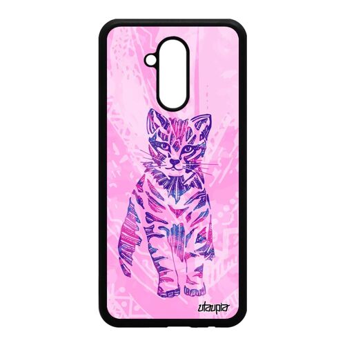 Coque Huawei Mate 20 Lite Silicone Chat Rigide Felin Mignon Alu Azteque Etui De