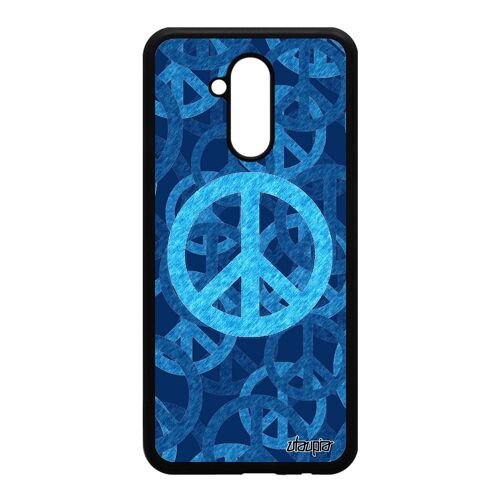 Coque Mate 20 lite silicone Peace and love Bleu Paix et amour dessin yoga Huawei Mate 20 lite
