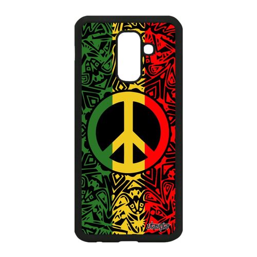 Coque Silicone Pour A6 Plus 2018 Peace And Love Rasta Jamaique De Samsung Galaxy A6 Plus 2018