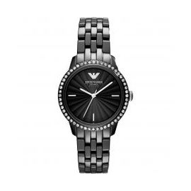 Emporio Armani Ar1478 Black Ceramic Crystal Ladies Watch