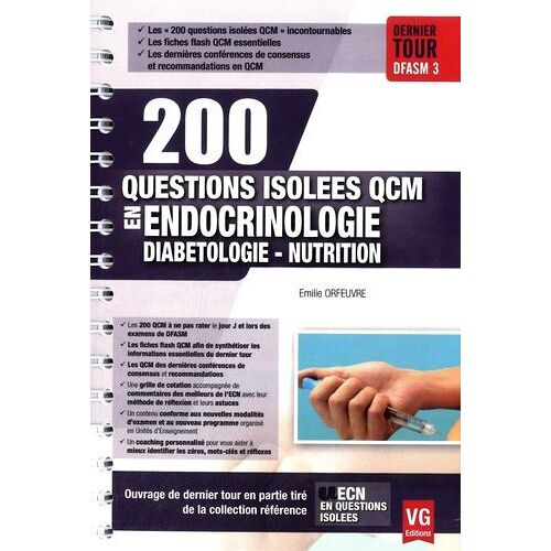 200 Questions Isolées Qcm En Endocrinologie, Diabétologie, Nutrition