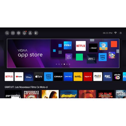 Hisense 55U8KQ - 55" U8KQ Series TV LCD rétro-éclairée par LED - QLED - Smart TV - VIDAA - 4K UHD (2160p) 3840 x 2160 - HDR - Quantum Dot, Mini-LED, Direct LED - anthracite