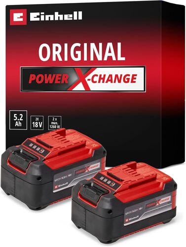 MEVRONISSHOP-Double Batterie 5,2 Ah Twinpack Power X-Change (Lithium-ION, 18 V, pour Tous Les appareils Einhell Power X-Change)