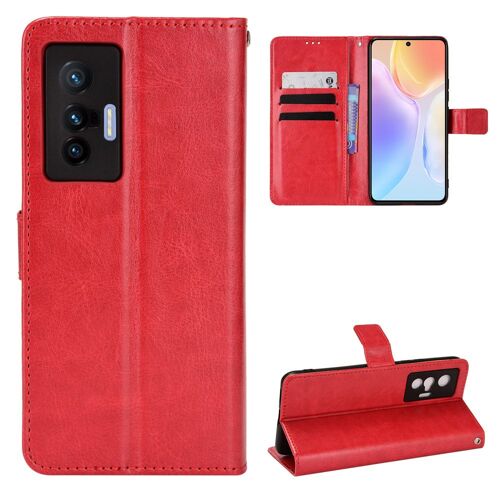 Coque Vivo X70,Etui pour Vivo X70,Coque en cuir pour Vivo X70,Convient a Etui la Vivo X70,Rouge