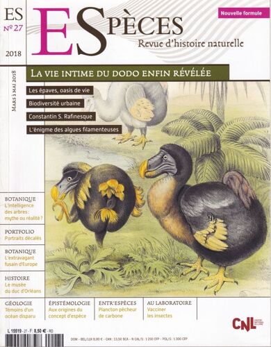 Espèces N° 27 Mars 2018. Revue D'histoire Naturelle