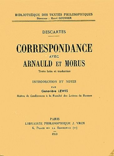 Correspondance Avec Arnauld Et Morus