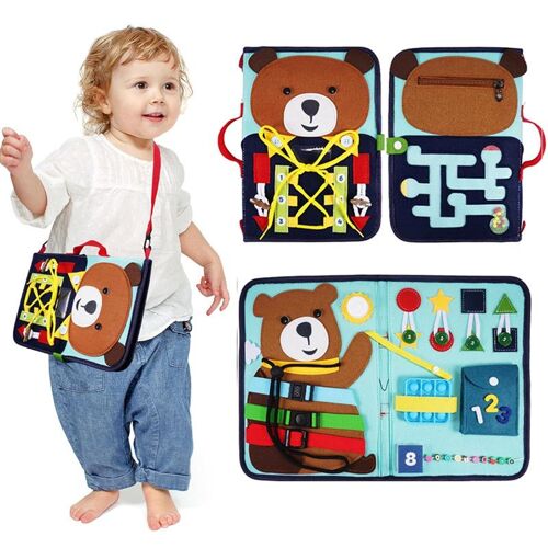Busy Board De L'ours, Montessori Jouets D'activité Et De Développement, Jeux Et Cadeau Pour Enfant, Activités D'apprentissage Préscolaire