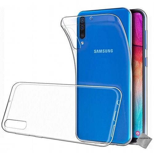 Housse Etui Coque Silicone Gel Fine Samsung Galaxy A50 + Film Ecran Transparent Tpu