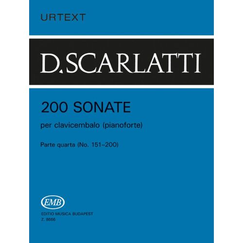 Domenico Scarlatti : 200 Sonate Per Clavicembalo (Pianoforte) 4 Parte Quarta (No. 151-200) - Recueil Piano 9790080086667 Embz8666