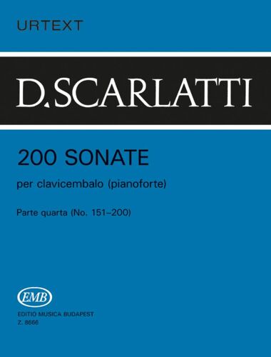 Domenico Scarlatti : 200 Sonate Per Clavicembalo (Pianoforte) 4 Parte Quarta (No. 151-200) - Recueil Piano 9790080086667 Embz8666
