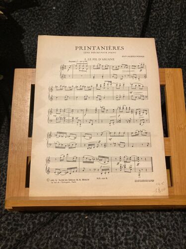 Jean-Jacques Werner Printanières Cinq Pièces Pour Piano Partition M.R. Braun