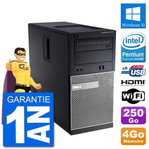 PC Dell 3010 MT G2020 RAM 4Go Disque Dur 250Go HDMI Windows 10 Wifi