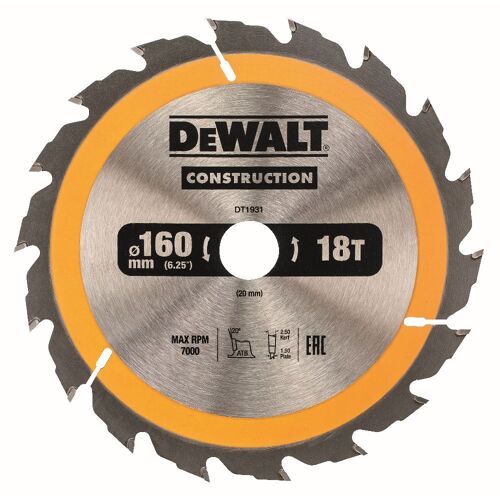 DeWALT Lame de scie circulaire, 160/20 mm - DT1931-QZ