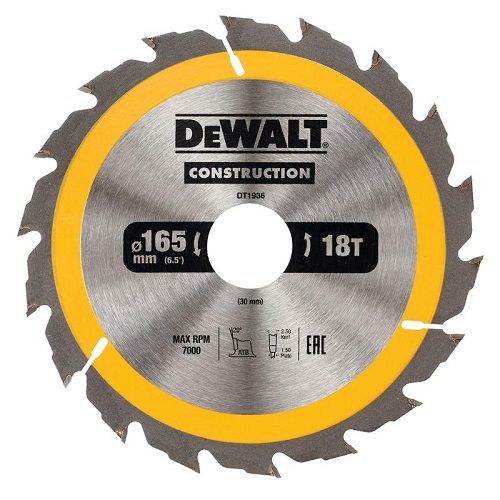 DeWALT Lame de scie circulaire, 165/30 mm, 18 dents - DT1936-QZ