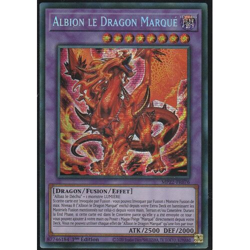 Carte Yu-Gi-Oh - Albion Le Dragon Marqué - Mp22-Fr076 - Secrete Rare -