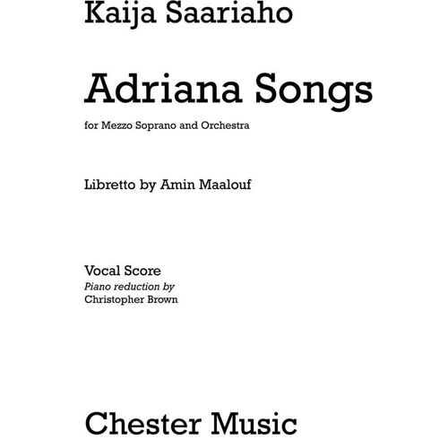 Kaija Saariaho : Adriana Songs - Recueil Mezzo-Soprano And Piano Musch71654-01