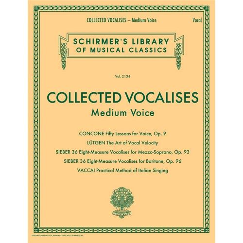 Collected Vocalises: Medium Voice Concone, Lutgen, Sieber, Vaccai - Recueil Chant Hl50600768 9781495083235