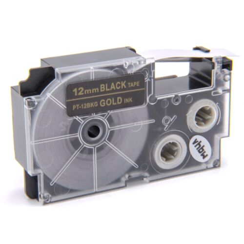 vhbw Ruban compatible avec Casio KL-HD1, KL-P1000 imprimante d'étiquettes 12mm Or sur Noir